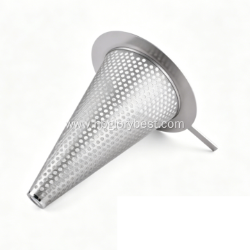 Perforated Mesh Stainless Steel 304 316 316L Reverse Flow Conical Pipeline Filter